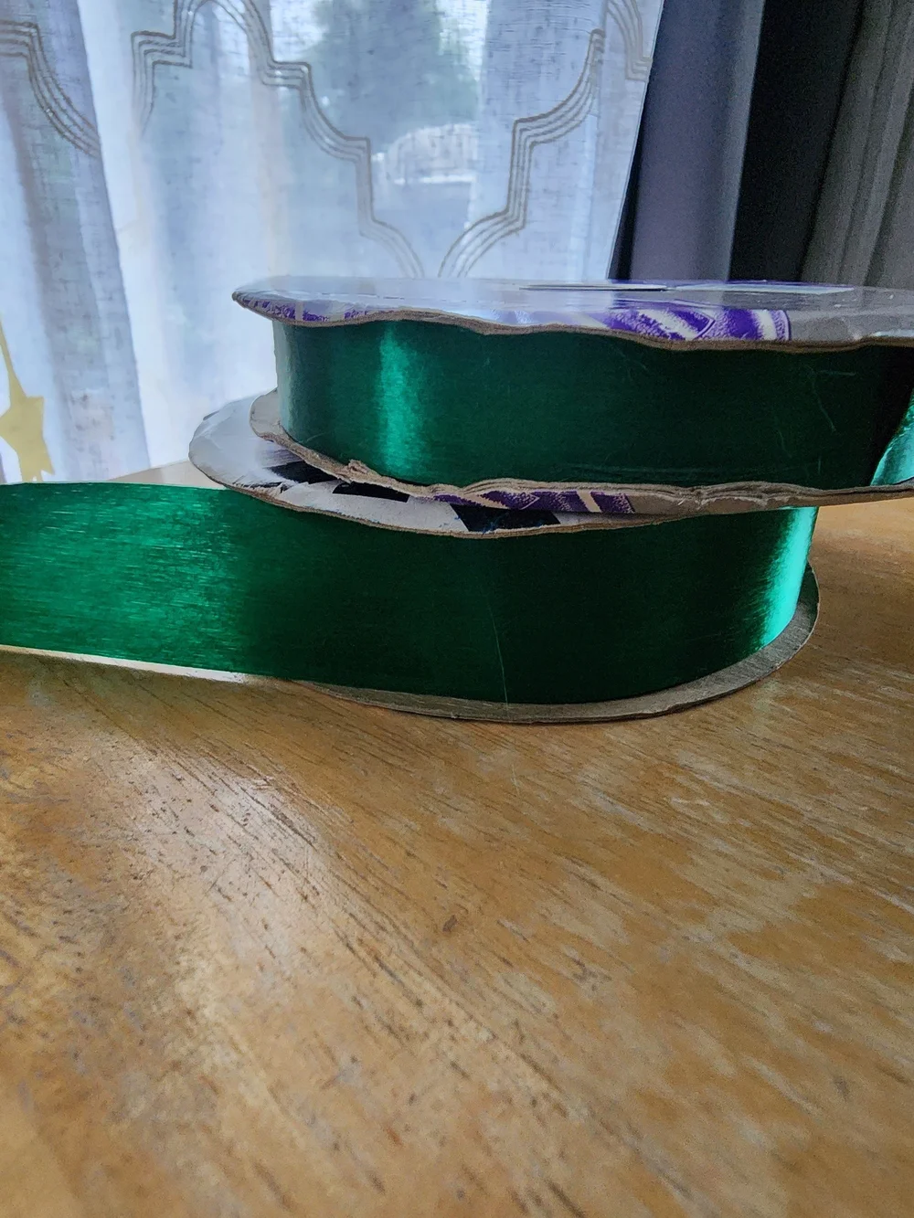 Green Satin Gift Ribbon Rolls